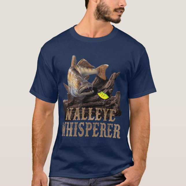 T-shirt Grand Walleye Avec Lure De Pêche Dessin Walleye (Devant)