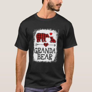 T-shirt Granda Bear Pajama de Noël Rouge Plaid Buffalo Fam