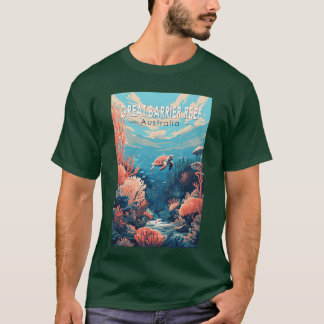 T-shirt Grande Barrière de corail Australiaravel Art Vinta