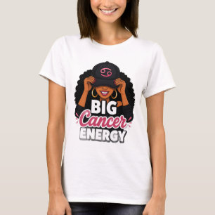 T-shirt Grande Énergie Cancer Magie de la Fille Noire PNG