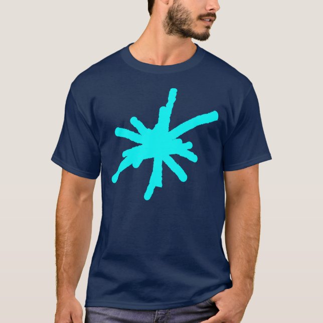 T-shirt Grande étincelle - cyan sur l'obscurité (Devant)