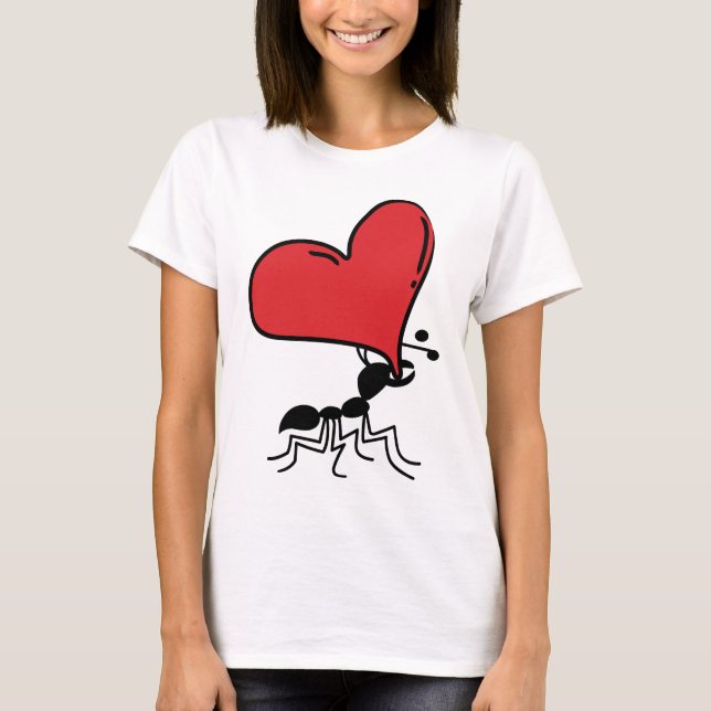 T-shirt Grande fourmi de coeur, un bon nombre de fourmi (Devant)