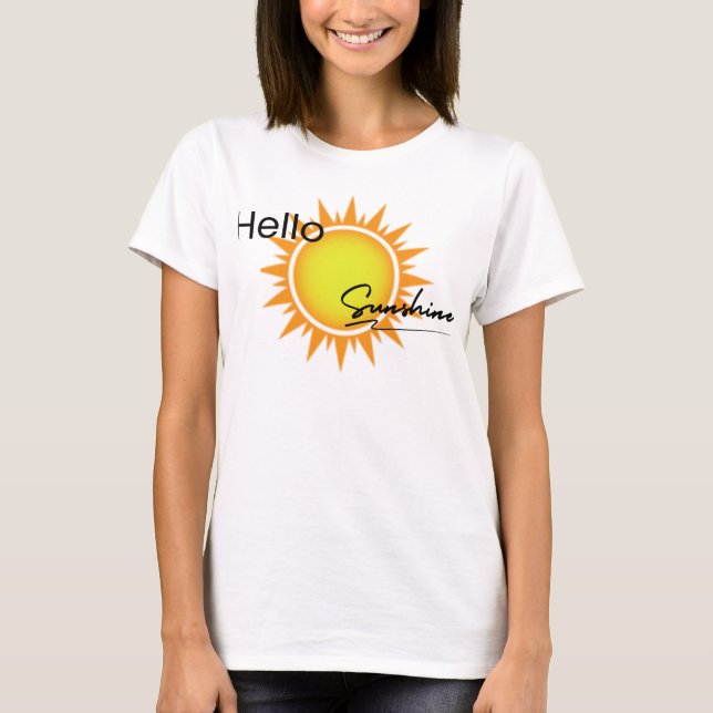 T-shirt Grande image solaire avec les mots "Bonjour Sunshi (Devant)