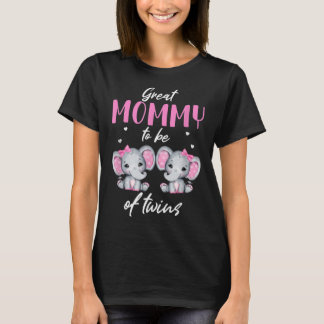 T-shirt Grande Maman D'Être De Twins Elephant Baby shower