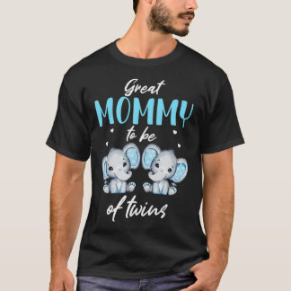 T-shirt Grande maman Être de jumeaux Elephant Baby shower 
