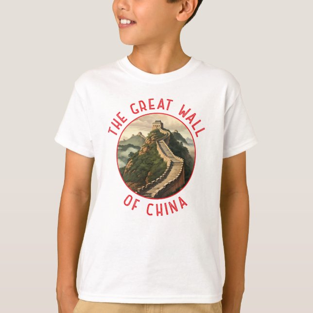 T-shirt Grande Muraille de Chine Cercle en détresse rétro (Devant)