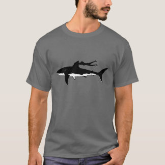T-shirt Grande natation de requin blanc - sur l'arrière -