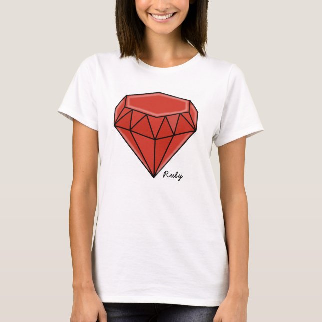 T-shirt Grande série de pierre porte-bonheur - rubis (Devant)