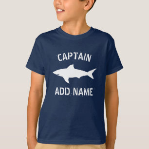 T-shirt Grande silhouette de requin blanc capitaine de bat
