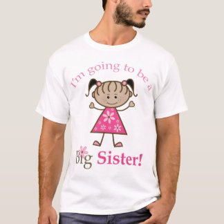 T-shirt Grande soeur à être chiffre fille de bâton