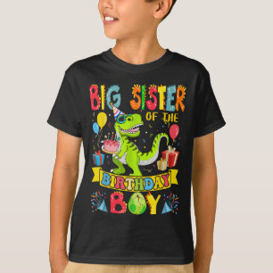 T-shirt Grande Soeur De L'Anniversaire Dinosaur T-rex Birt