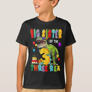 T-shirt Grande Sœur Des Trois Rex 3ème Anniversaire Garçon
