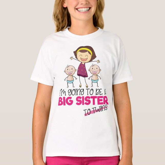 T-shirt Grande soeur d'être à la faire-part de grossesse d (Devant)