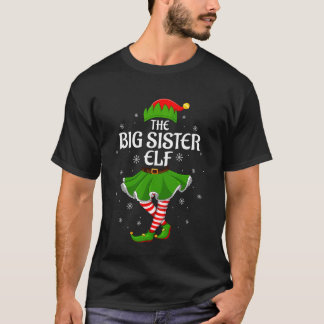 T-shirt Grande Sœur Elfe Noël Famille Filles Femmes Elfe C