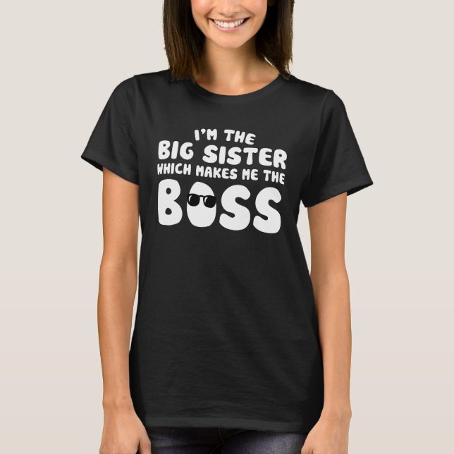 T-shirt Grande soeur qui me fait le signe de patron (Devant)