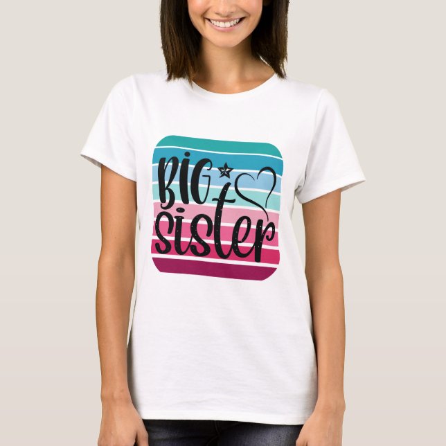 T-shirt Grande soeur rétro (Devant)