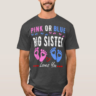 T-shirt Grande Soeur Rose Ou Bleu Vous Aime Genre Révéler
