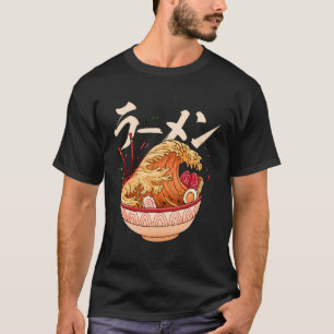 T-shirt Grande Vague De Ramen Japon Tsunami Noodé Soupe Ar