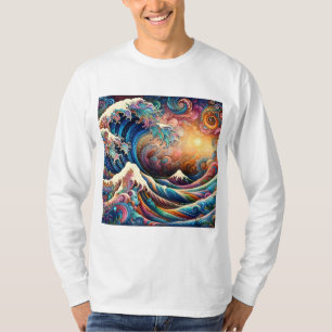 T-shirt Grande vague, vague au large de Kanagawa v3