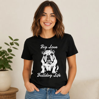 T-shirt Grande vie de bouledogue d'amour