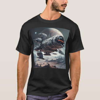 T-shirt Grande Voie Spatiale Sur Une Planète Sable Montagn
