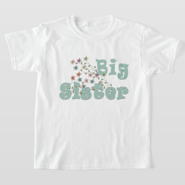 T-shirt Grandes Fleurs Petites Soeurs Rétro (Poser)