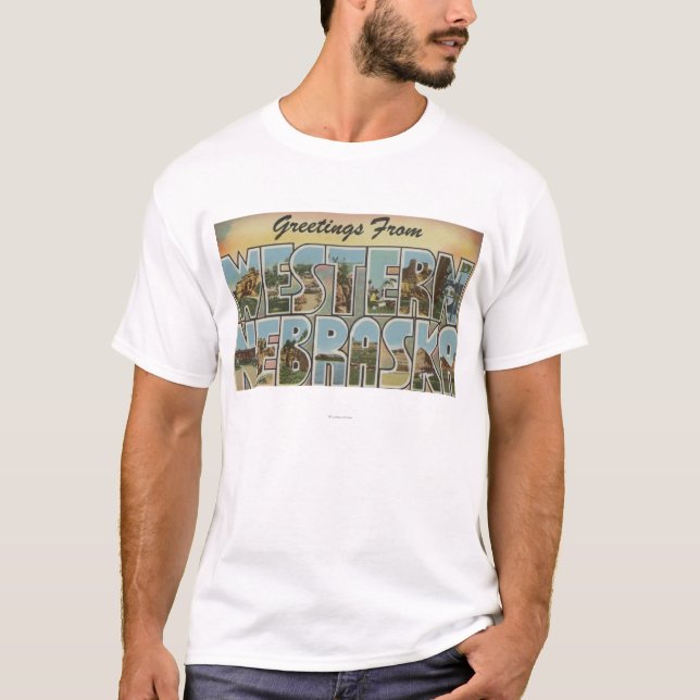 T-shirt Grandes scènes de lettre du Nébraska (occidental) (Devant)
