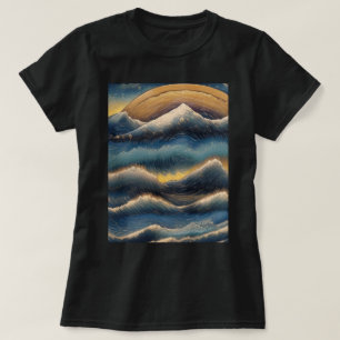 T-shirt Grandes vagues de kanagawa peinture vintage, vague