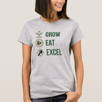 T-shirt Grandir Manger Exceller Minimaliste Bien-être Exéc