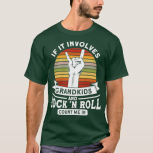 T-shirt Grandkids And Rock n Roll Rock N Roll Guitare