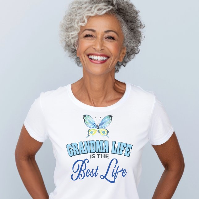 T-shirt Grandma (Grandma shirt for proud grandmas. Cute, modern with butterfly. Fun to wear!)