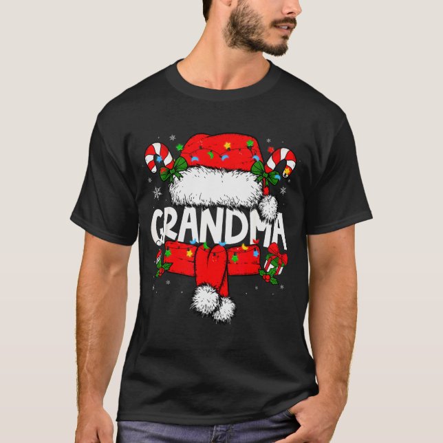 T-shirt Grandma Christmas Pajama Santa Claus Family Matchi (Devant)