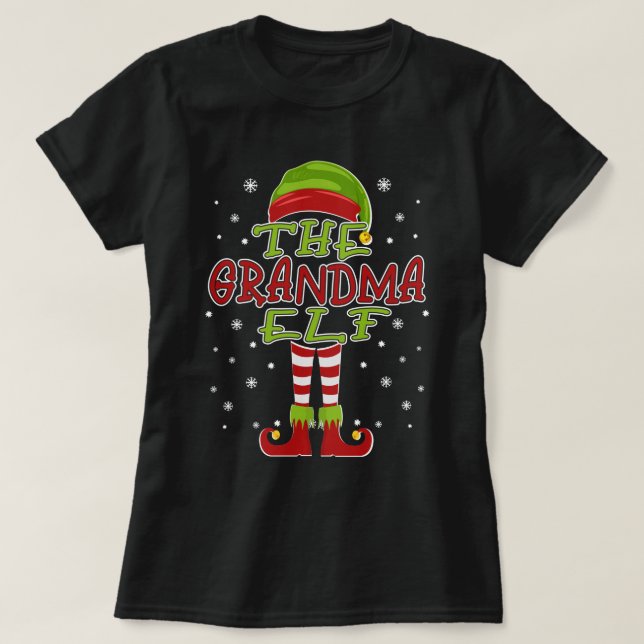 T-shirt Grandma Elf Family Matching Group 2021 Christmas (Design devant)