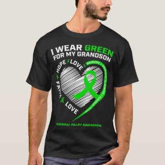 T-shirt Grandma grand-père Cadeau Green Grandson Cérébrale