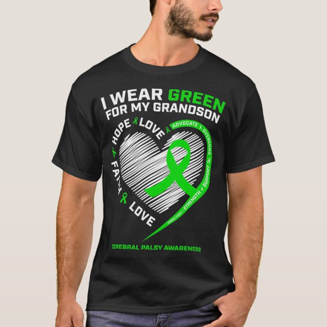 T-shirt Grandma grand-père Cadeau Green Grandson Cérébrale (Devant)