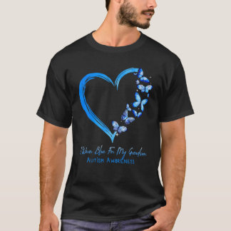 T-shirt Grandma Grandpa I Wear Blue For My Grandson Autism