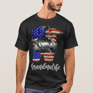 T-shirt Grandma Life USA Drapeau de l'indépendance américa