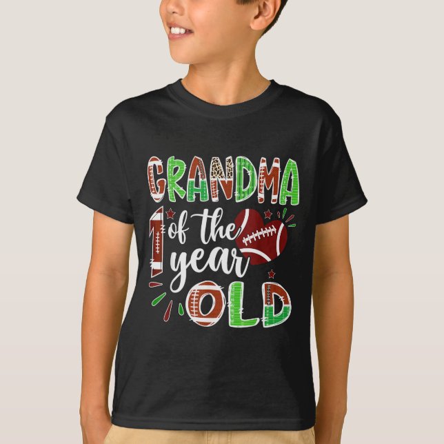 T-shirt Grandma Of The 1 Year Old Football 1st Birthday Bo (Devant)