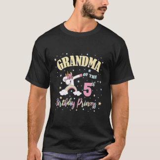 T-shirt Grandma Of The 5Th Princess Unicorn 5