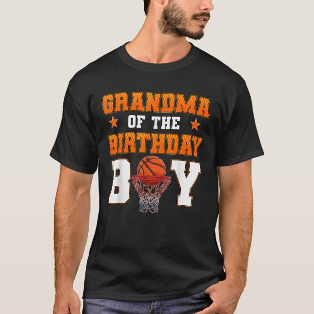 T-shirt Grandma Of The Birthday Boy Basketball Party Famil (Devant)