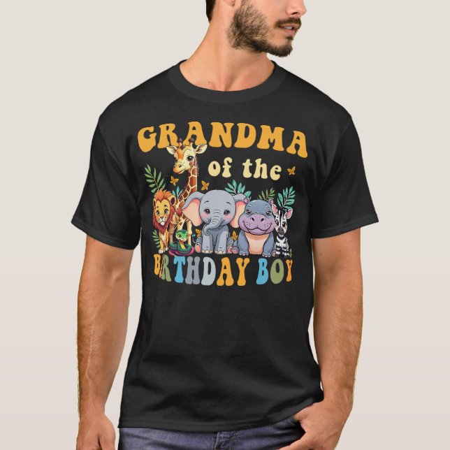 T-shirt Grandma of the Birthday Boy Safari Jungle Animal M (Devant)