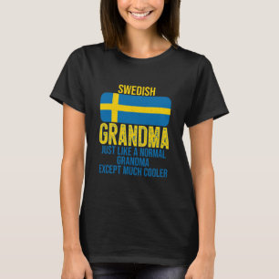 T-shirt Grandma suédoise vintage Suède Drapeau pour Mèr