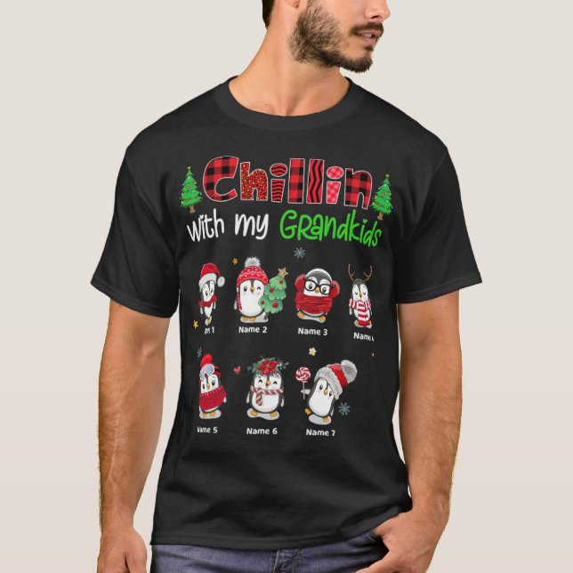 T-shirt Grandma with Grandkids Name Christmas Personalized (Devant)