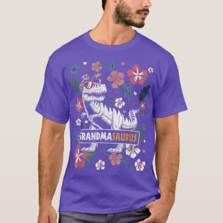 T-shirt Grandmasaurus Dinosaur Décor Floral Grandma Saurus