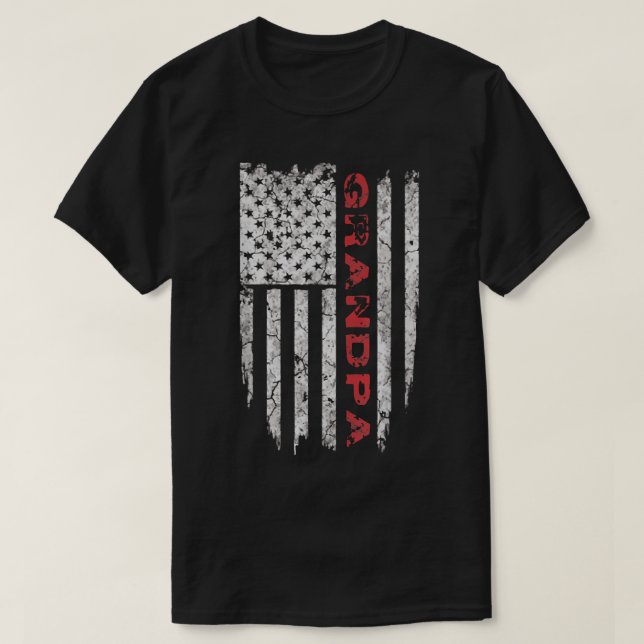 T-shirt Grandpa American Flag Fêtes des pères Cadeaux Tee  (Design devant)