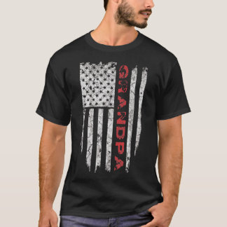 T-shirt Grandpa American Flag Fêtes des pères Cadeaux Tee 