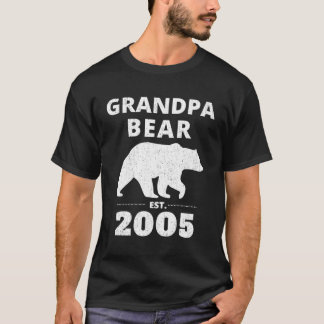 T-shirt Grandpa Bear Est 2005 Cadeaux Ours Vintages Pour G