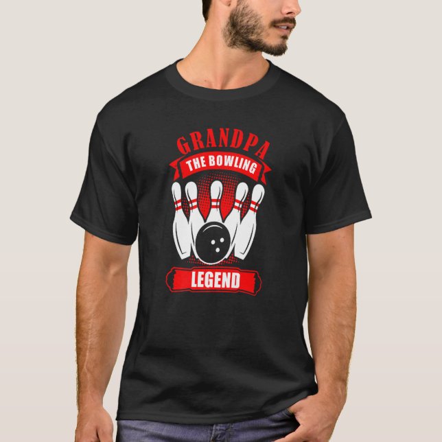 T-shirt Grandpa Bowler Ten Pin GRANDPA Legend Bowling Prem (Devant)