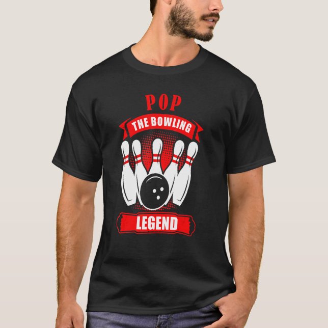 T-shirt Grandpa Bowler Ten Pin POP Legend Bowling (Devant)