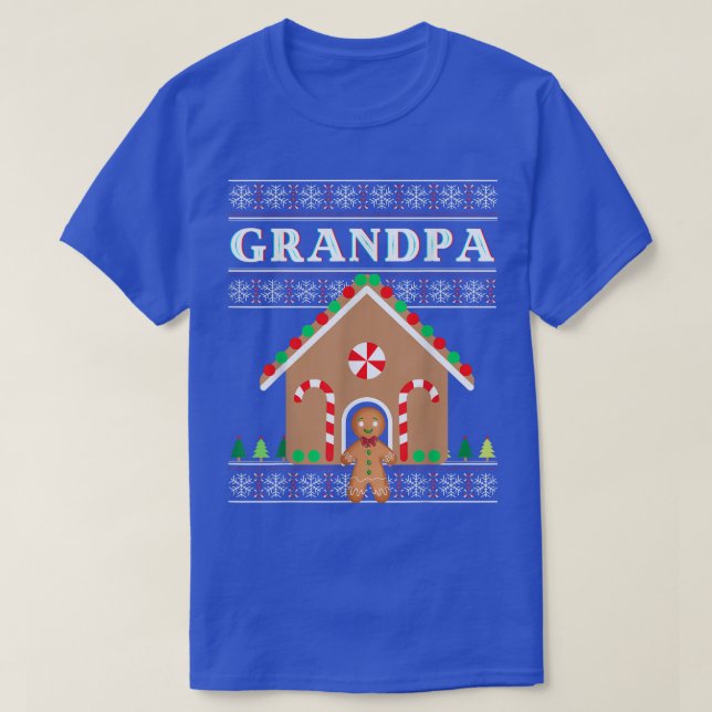 T-shirt Grandpa Funny Christmas Ugly Sweater Gingerbread X (Design devant)
